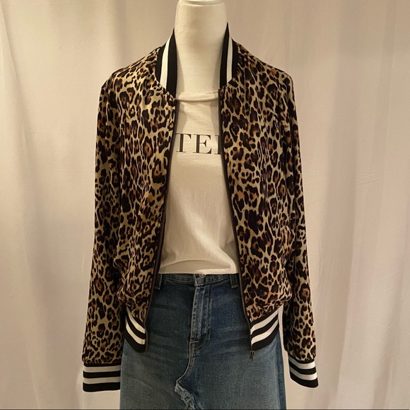 evereve leopard bomber